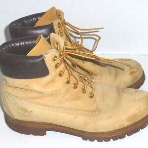 Timberland Premium 6 inch Wheat Nubuck Men's Leather Boots Size:11 M 10061 READ